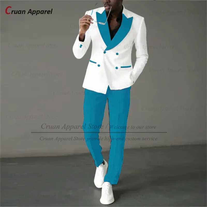 Abiti da uomo formali per la festa di nozze Abiti slim fit personalizzati Ballo di sera Business Fashion Blazer doppiopetto Pantaloni 2 pezzi