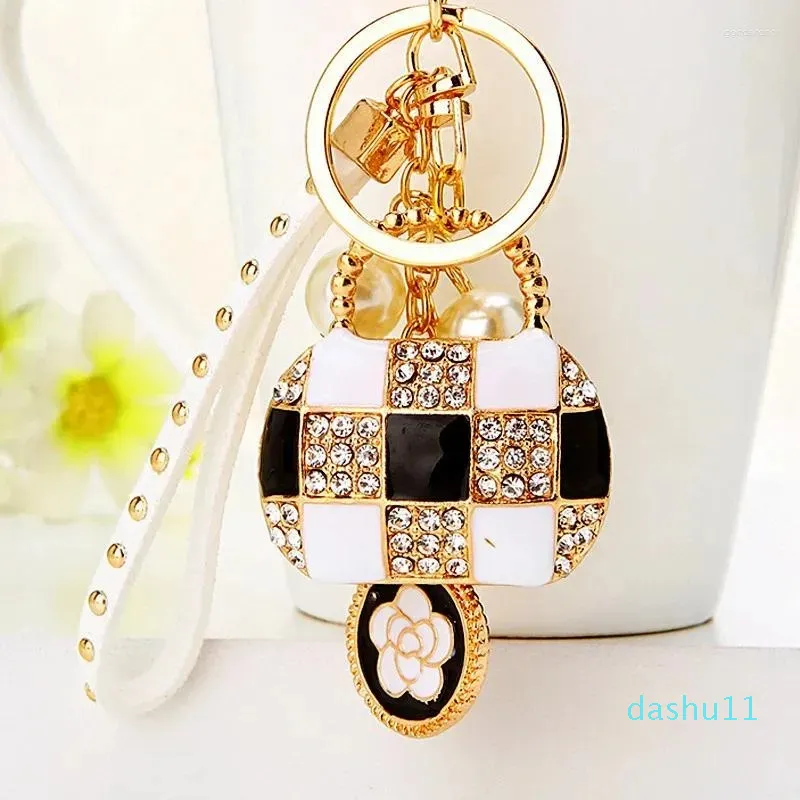 Porte-clés mignon sac en forme de porte-clés femmes filles mini clés sac à main strass pendentif porte-clés bijoux
