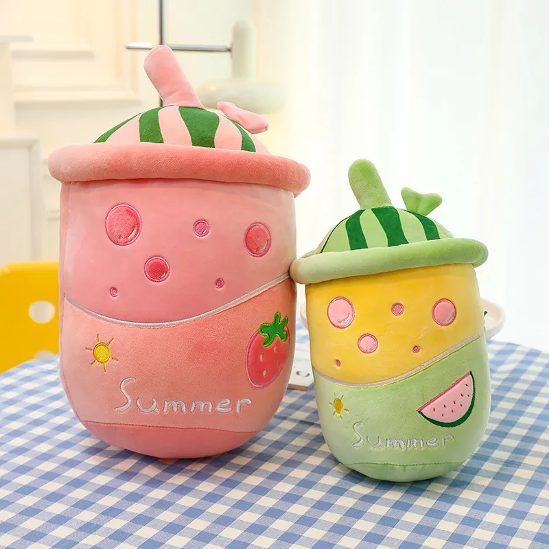 Wholesale cute watermelon juice cup plush toy children's game playmate Holiday gift room decoration