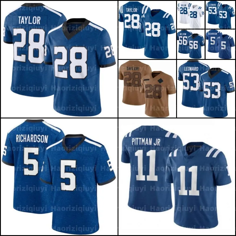 Jonathan Taylor 5 Anthony Richardson Football Jersey Josh Downs Quenton Nelson Darius Leonard Michael Pittman Jr DeForest Buckner Gardner Minshew II Zaire Flacco