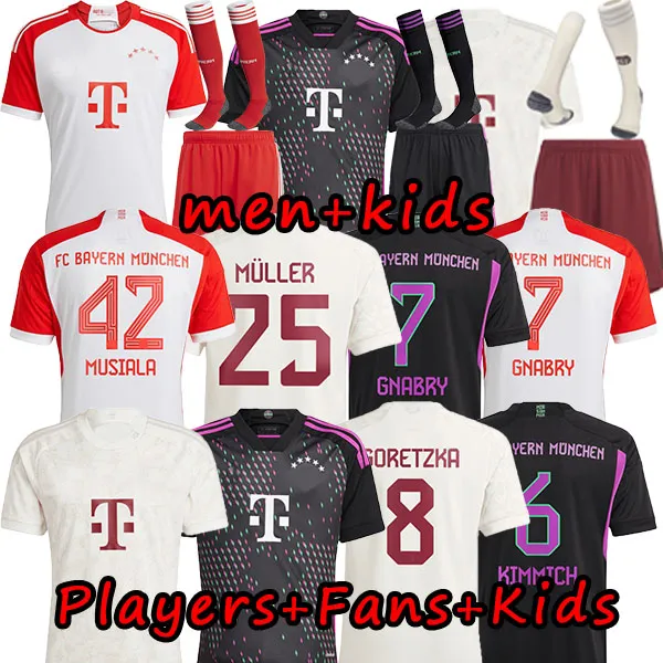 maglie da calcio 23 24 SANE muNich KIMMICH COMAN MULLER DAVIES maglia da calcio da uomo kit 2024 uniforme di alta qualità tailandese con manica corta GORETZKA giocatore di abbigliamento invernale