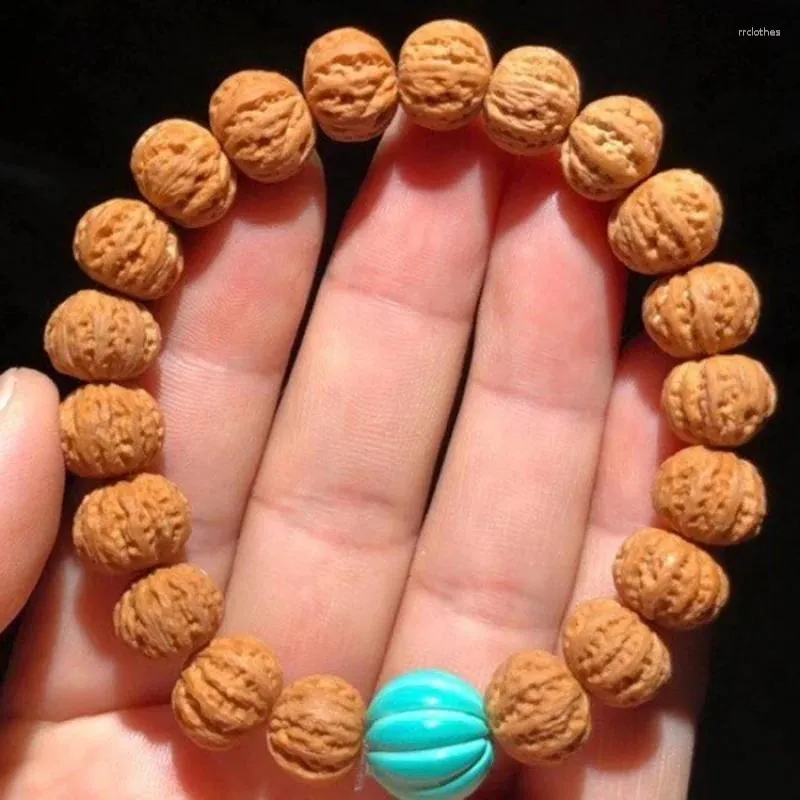 Strand Boutique Wild Small Golden Monkey Head Hand Carved Toad Jingbaleng Crafts Walnut Bracelet