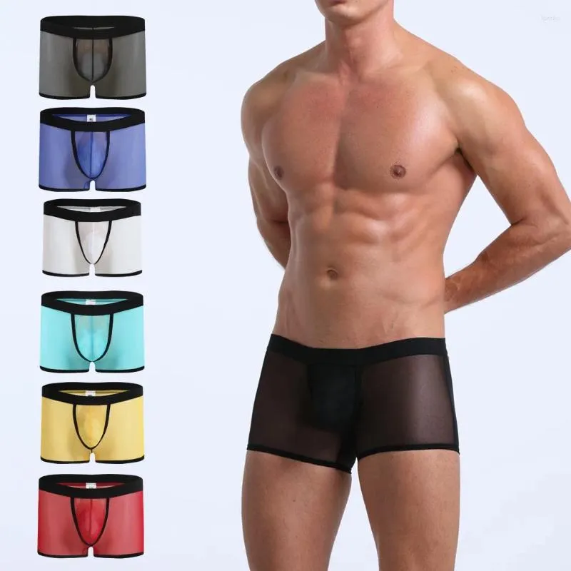 Yoga outfit mäns sexiga mode trosor shorts mjuk emf blockering underkläder stora man boxare lätta trosor män