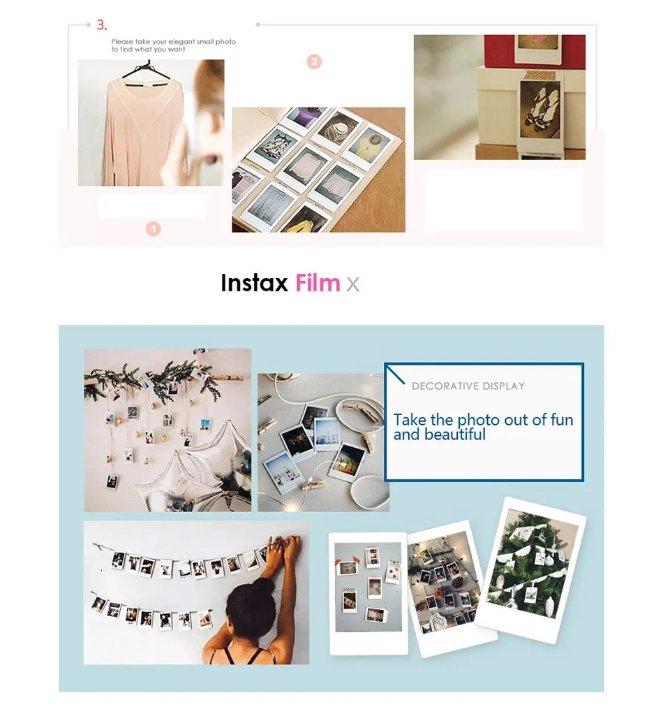 Fujifilm Instax Mini Film Mini 12 9 Photo Paper 10/20/30 Sheets White  Rainbow For