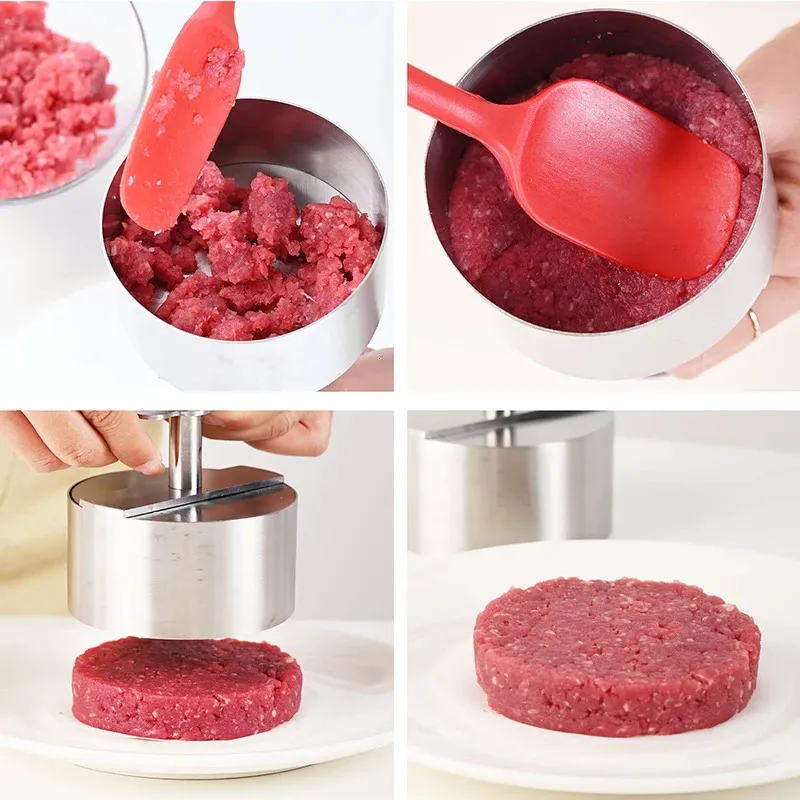 Burger Maker In Acciaio Inossidabile Burger Press Forma Rotonda Cotolette Antiaderenti Hamburger Di Carne Di Manzo Hamburger Alla Griglia : Amazon.it: Casa E Cucina