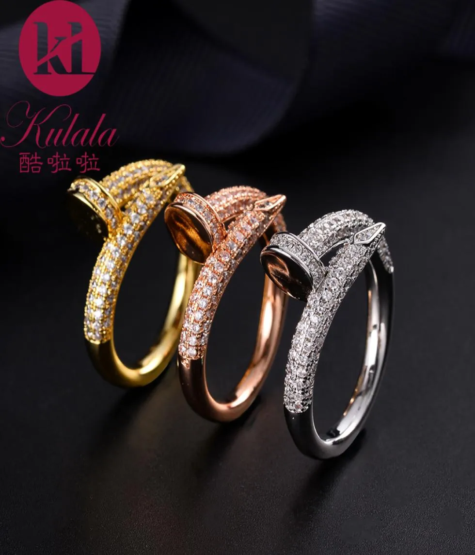 Top luxe banket verkoperd 18K gouden ring sieraden mode Europese en Amerikaanse stijl microset dames nagelring accessoires1580906