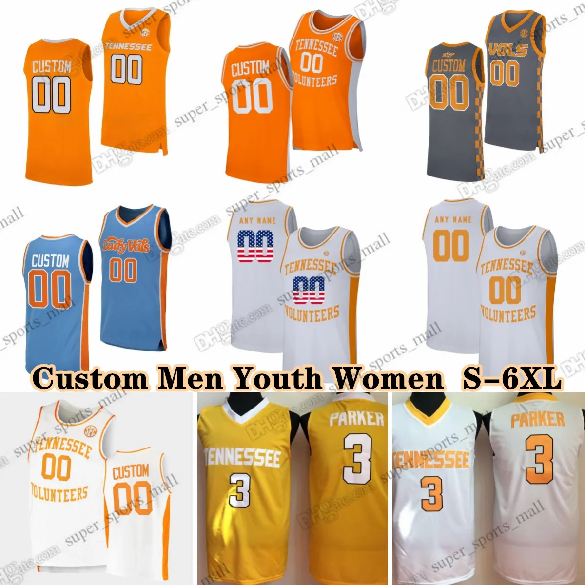 NCAA Custom S-6XL Tennessee Volunteers College Basketball 3 Dalton Knecht Jerseys Jonas Aidoo 5 Zakai Zeigler 30 James 2 Gainey Santiago Vescovi Tobe Awaka Jahmai