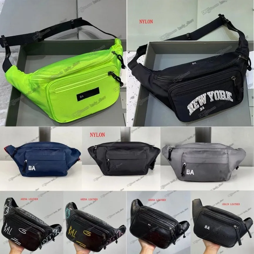 Bum Bags Gündelik Belt Pack Explorer Belt Çanta Siyah Arena Deri Kentsel Koleksiyon Rejenere Naylon İşlenmiş Paris Fanny Man311i