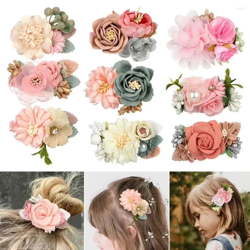 Hair Accessories 3Pcs Cute Sweet Barrettes Flower Clips Decor Headwear Petals Hairpins