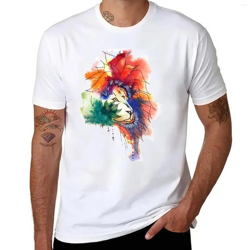 Polos pour hommes Lion Aquarelle Julie Formation T-shirt Edition T-shirt Anime Tops courts Hommes Entraînement