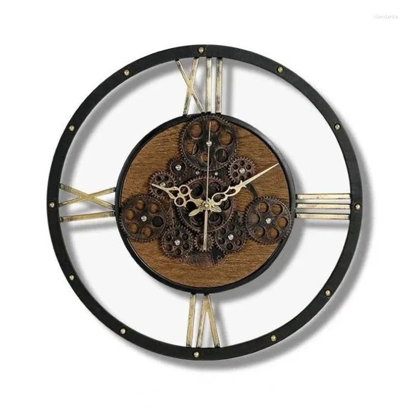 Wall Clocks Large Gear Clock Retro Silent Industrial Style Art Home Decor Creative Watch Living Room Decorations Gift