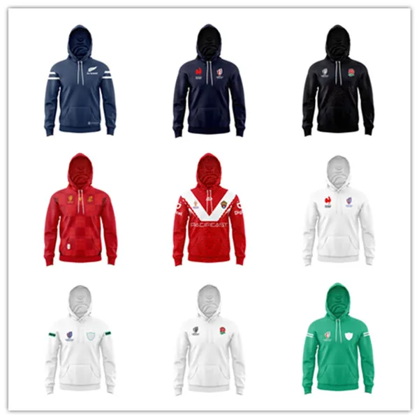 2023 Nouvelle-Zélande Angleterre Irlande Ecosse Tonga Portugal France Home Away Rugby Pull à capuche Garçons Filles Pulls Sweats à capuche d'extérieur