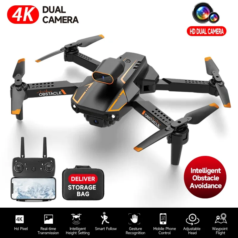 Drönare S91 4K Drone Profession Hinder Undvikande Dual Camera RC Quadcopter Dron FPV 5G WiFi Long Range Remote Control Helicopter Toys