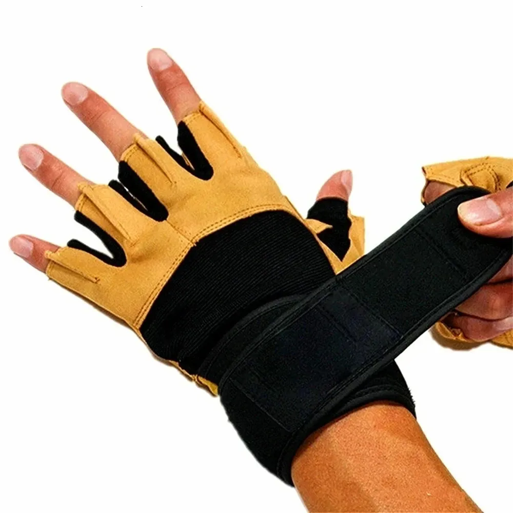 Guantes de gimnasio de medio dedo, levantamiento de pesas con mancuernas, entrenamiento, culturismo, Fitness resistente al desgaste 240219