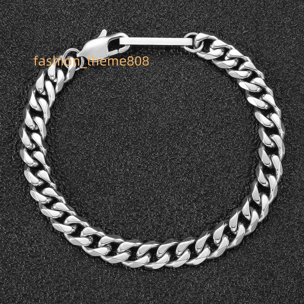 Anpassad vattentät Miami Cuban Link Mens Handkedjor Rostfria smycken Män 18K Guldarmband Figaro Chain Armband