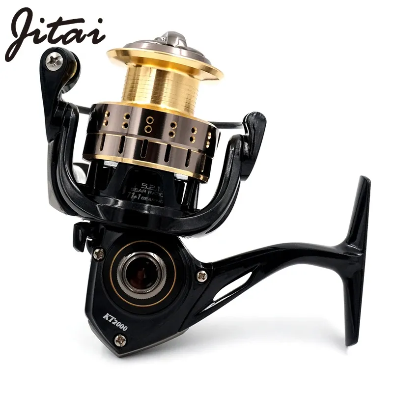 リールJITAI SALTWATER ALLUMINUM ALLUMINUM ALLOY SPINNING REELS CARPISHING11+1BB 5.2：1ステンレスハンドルソフトエヴァノブ付き釣りホイール