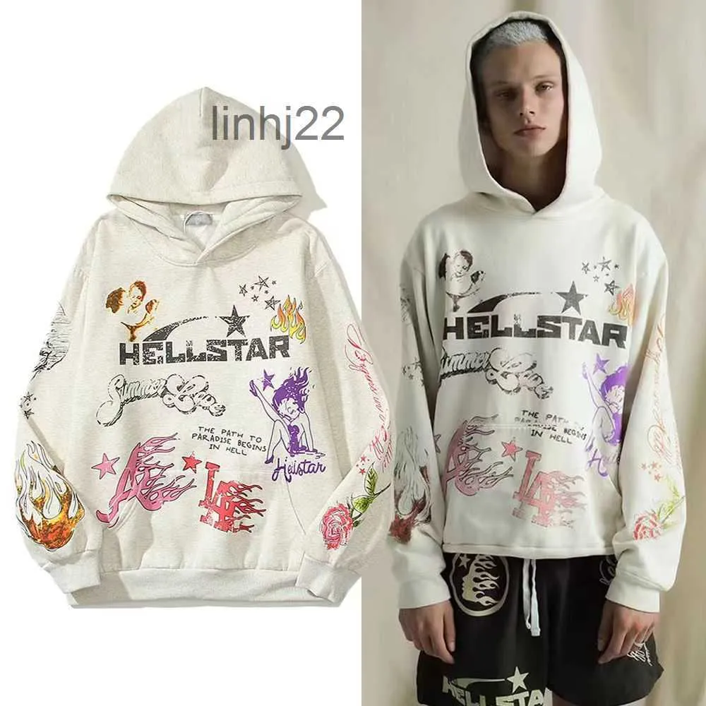 Męskie bluzy bluzy Hellstar koszula Spring and Autumn Sports Suit Street Hip Hop Retro Alphabet Print High Hell Star He 9 70blzqdso7apyx