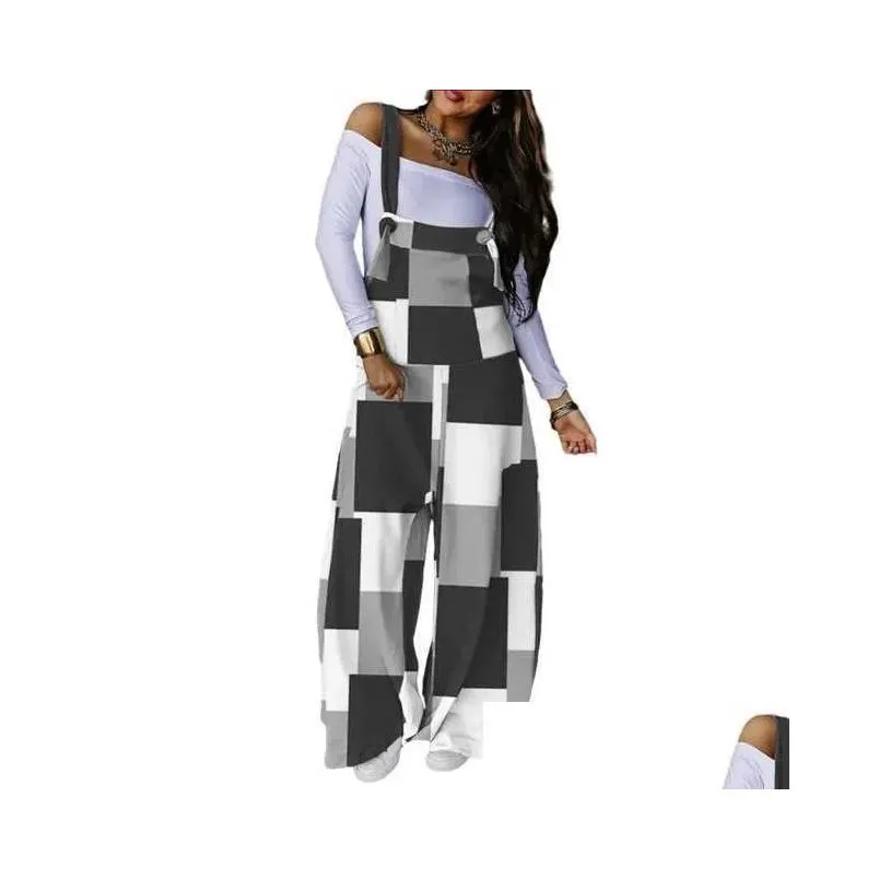 womens two piece pants women summer loose thin jumpsuits harem pants wide leg pants sleeveless pockets bib jumpsuit siamese trousers large size s-5xl