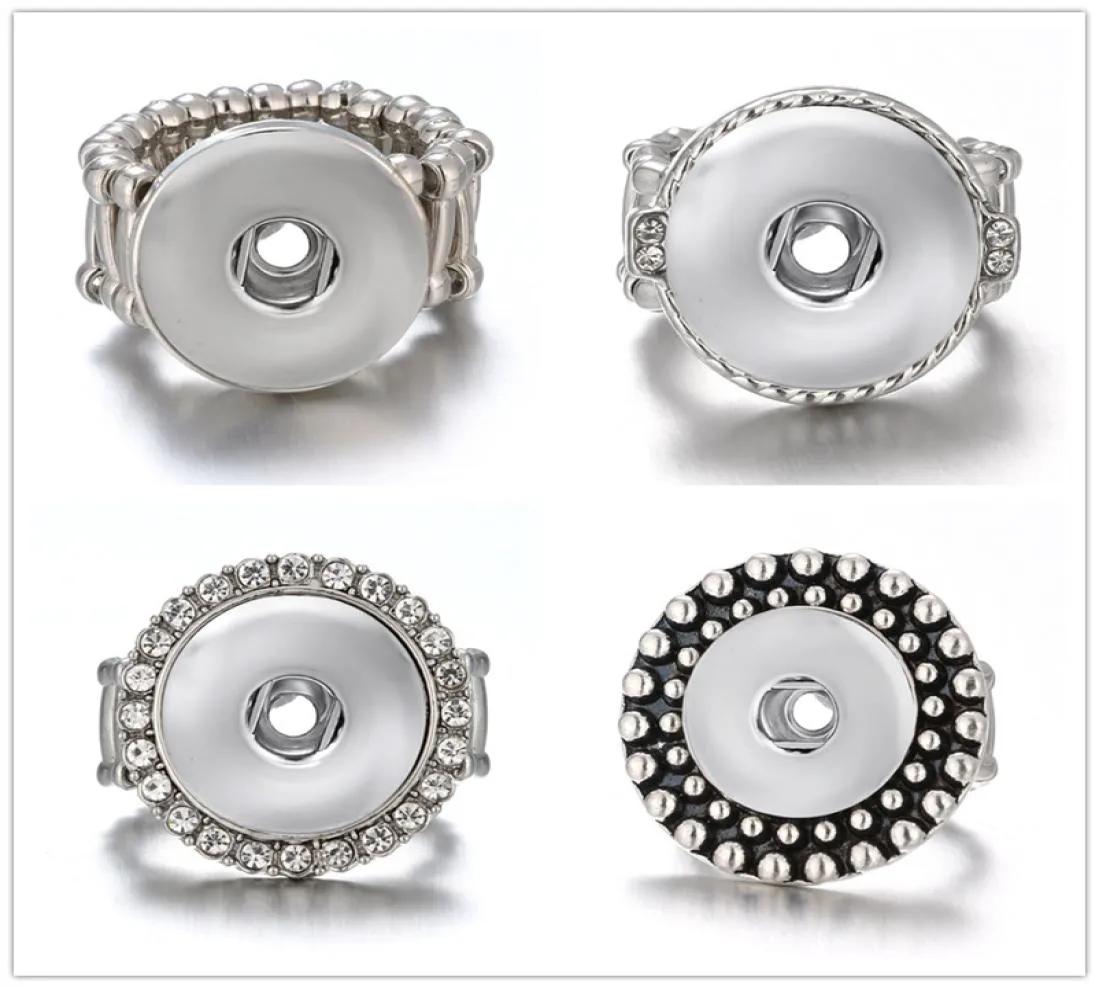 Anneau à pression en métal et argent, 10 pièces, bijoux adaptés à 18mm, gingembre, bouton réglable, 3695800, nouveauté