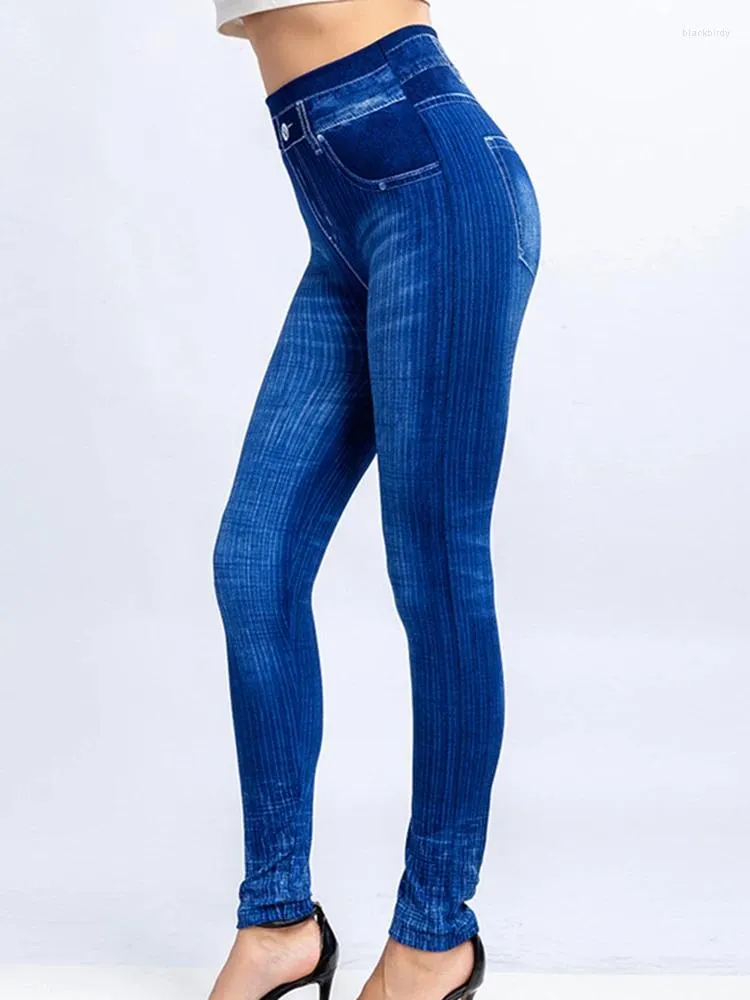 Kadın Tozluk Mavi Yanlış Kotlar Zarif Kadın Giysileri Günlük Yüksek Bel Seksi Jeggings Bayanlar Esnek Uzun Pantolon