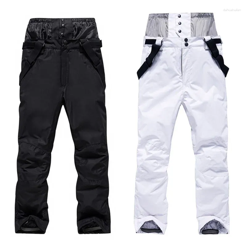 Лыжные штаны для мужчин и женщин с высокой талией, удобные теплые сноубордические уличные ветрозащитные водонепроницаемые зимние брюки
