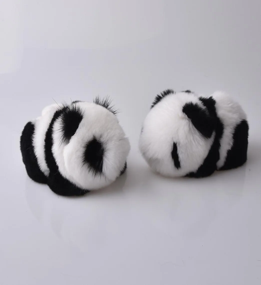 Schlüsselanhänger aus echtem Rex-Kaninchenfell, modisches weiches Fell, Panda-Schlüsselanhänger, Taschenanhänger, Spielzeug 3343814