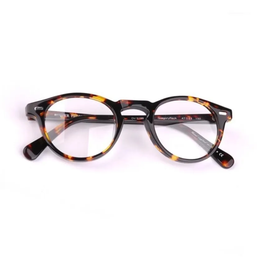 Mode Sonnenbrillenrahmen 2021 Vintage Brillen OV5186 Gregory Peck Acetat Runde Brillengestell Männer Frauen mit Original Case1336O