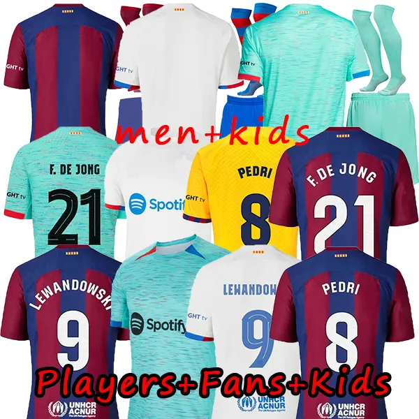 MAILLOT SOCCER JERSEYS 2023 2024 CAMISETA FUTBOL ANSU FATI F.DE Jong Football Shirt Tops Minform Men Kit Lewandowski 3#Pique Braithwaite Fourth Jersey Barcelonas