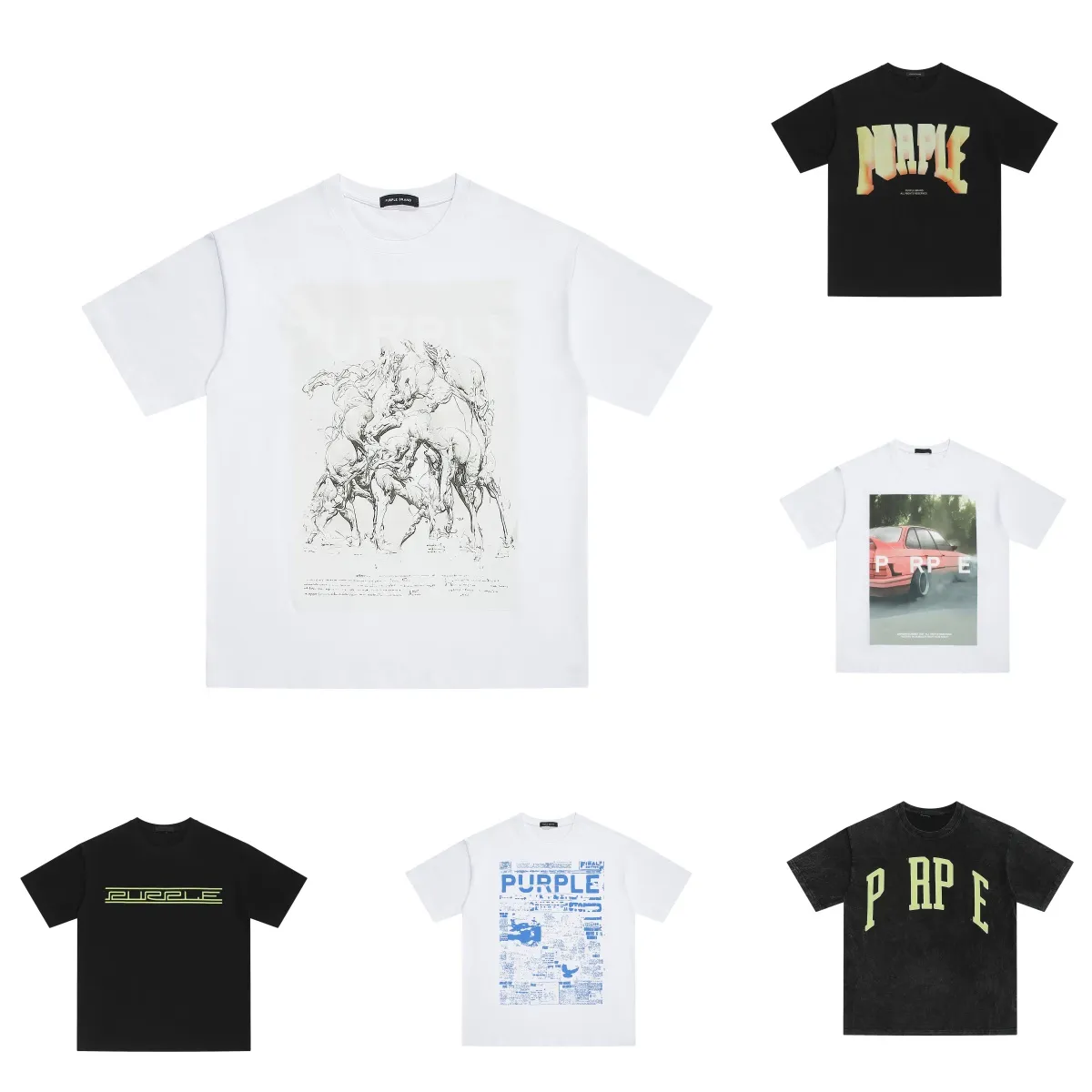 Streetwear unisexe été avec alphabet imprimé lâche décontracté tendance chemises de créateur chemise en coton graffiti mal amusant couleur impression croquis peinture à l'huile motif vêtements