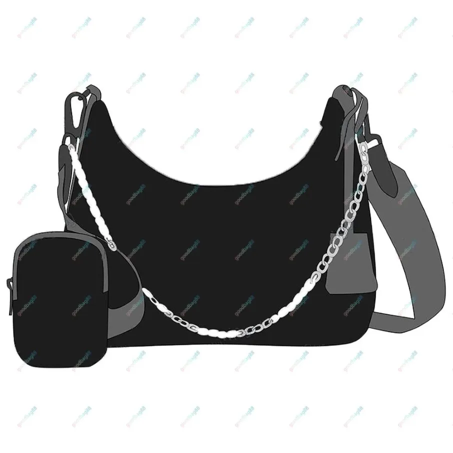 5A Vintage 3 Piece Nylon Bag Women Fashion Classic Handbag Eternal HOBO Bags Designer Purses Lady Handbag Crossbody Shoulder Tote 223V