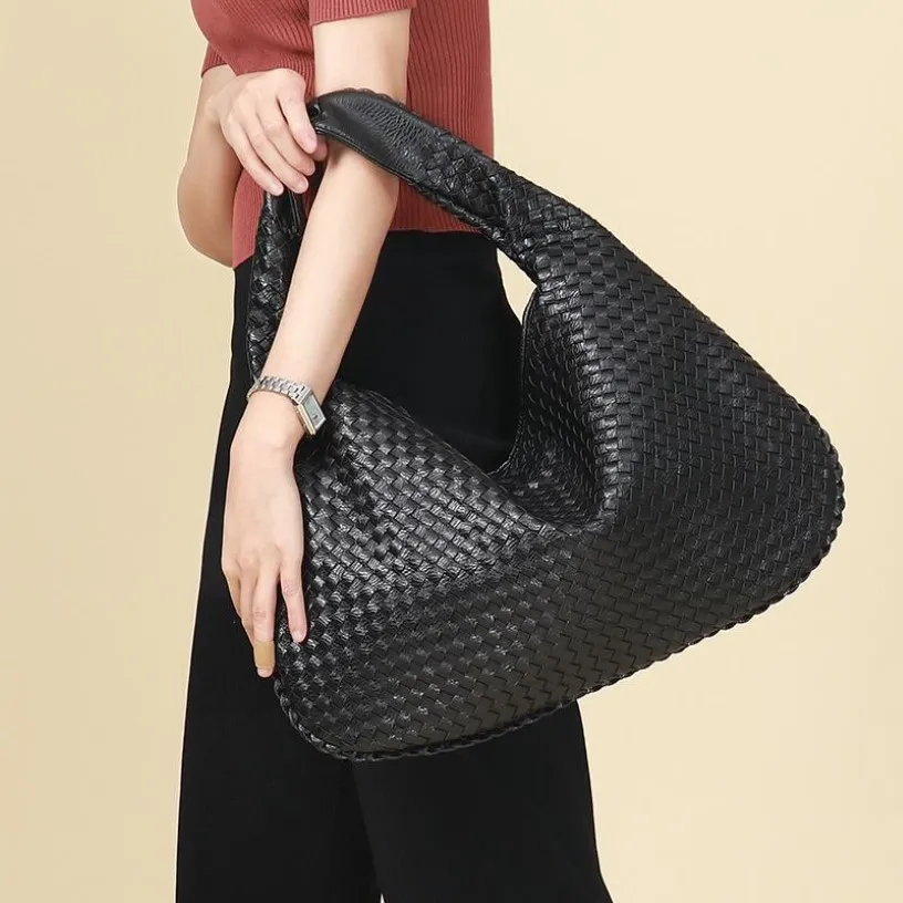 Totes SnaiLady Vagan PU Leder Hobo Bag Handgemachte Weiche Webart Casual Weibliche Handtasche Große Kapazität Frauen Schulter Unterarm Tote267c