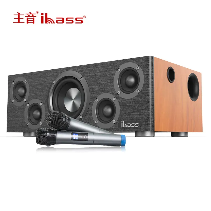 Speakers Super Power 200W Wooden Bluetooth Fever Speaker KSong Mobile TV Projector 2.1 Multimedia Subwoofer Suitable For Home Theater