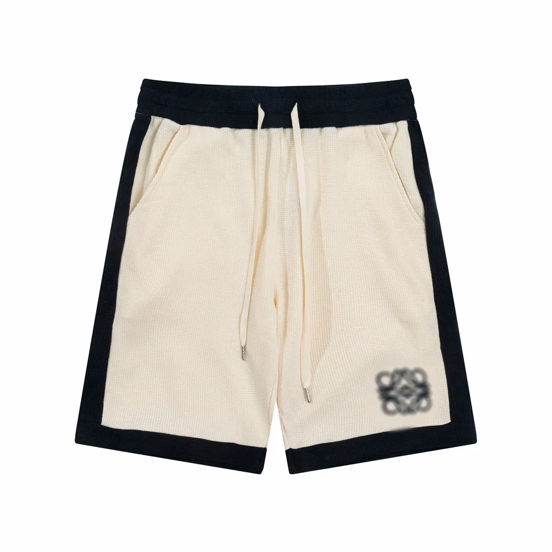 Lo Ewe Men's Shorts Designer 1：1 Men's and Women's Shorts Luxury Letter Splicing Embroidered Capris loose and 100％Pure Cotton and Americanサイズ