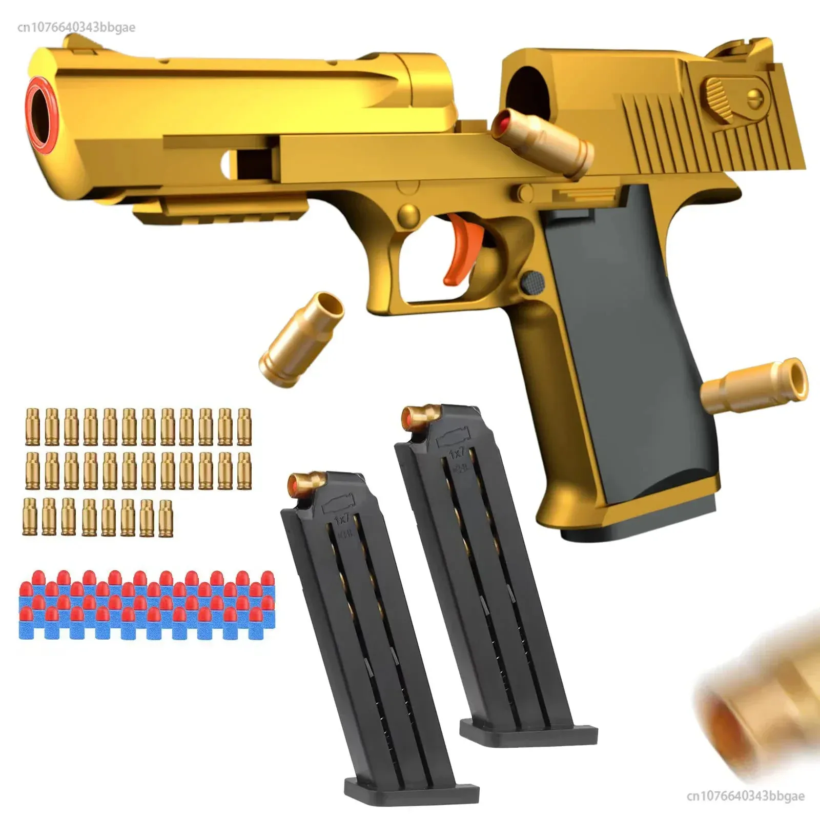 Glock brinquedo arma balas macias e bolas de gel ambientalmente amigáveis brinquedo espuma onda de choque com 40 eva dardos jogo de tiro 240220