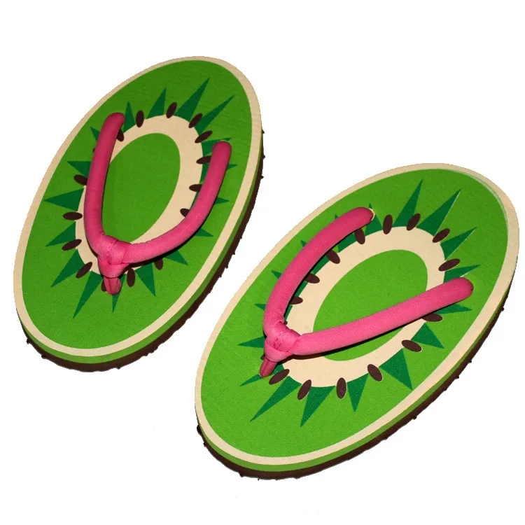 Summer Fruit Slipper Cartoon Cute Home Candy Series Flat Bottom Clamping Cartoon Slippers Kiwifrukt