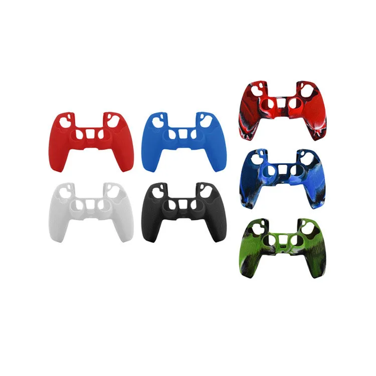 Läderstruktur Soft Silicone Case Protection Skin Cover för PlayStation 5 PS5 Controller Gamepad Accessories DHL FedEx Ups Free Frakt