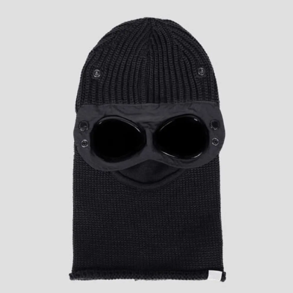 Extra feine Merinowolle, Schutzbrille, Sturmhaube, Mütze, Strickmütze, Outdoor, speichert Wärme, Windschutz, Kapuze, Herren-Kappe, Totenkopf-Kappen, Schwarz, Einheitsgröße, 246 Stück