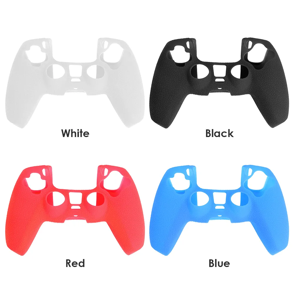 Textura de couro macio silicone caso proteção da pele capa protetora para playstation 5 ps5 controlador gamepad acessórios navio rápido