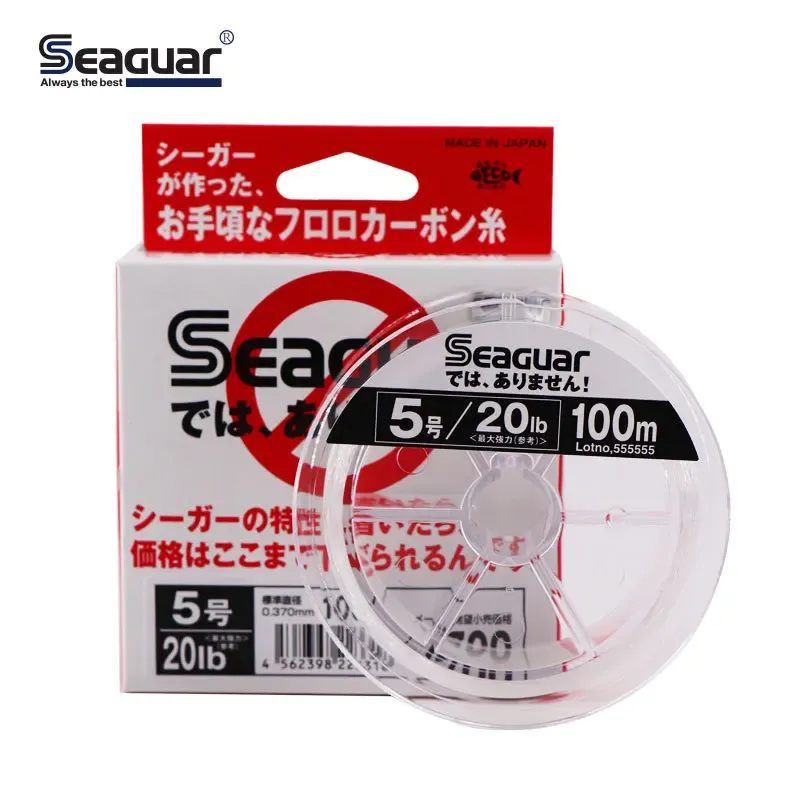 Линии Seaguar White Label Оригинальная рыболовная линия 4LB20LB 100% фторуглеродные линии рыбалки 100 м