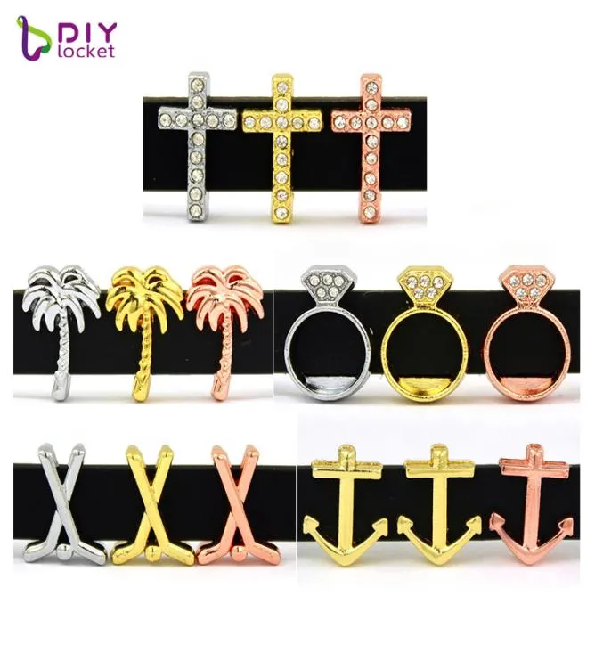 Breloques coulissantes de Style mixte de 8MM, 10 pièces, adaptées au Bracelet de ceinture, bricolage, LSSC3433985140785