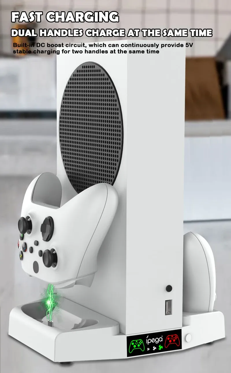 Dostarcza nową bazę wentylatora chłodzenia dla kontrolera Serii Xbox S ładowanie Dock GamePad Stand Słuchawki Wspornik słuchawkowy dla serii Xbox Series