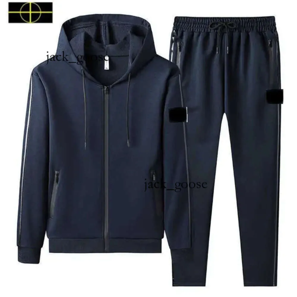 Men's Tracksuits Stonees Islands Hoodie Spring and Autumn Stones Fashion Classic Solid Casual CP Sports Suit is Land Men's Two Piece Hooded Zipper Top 336