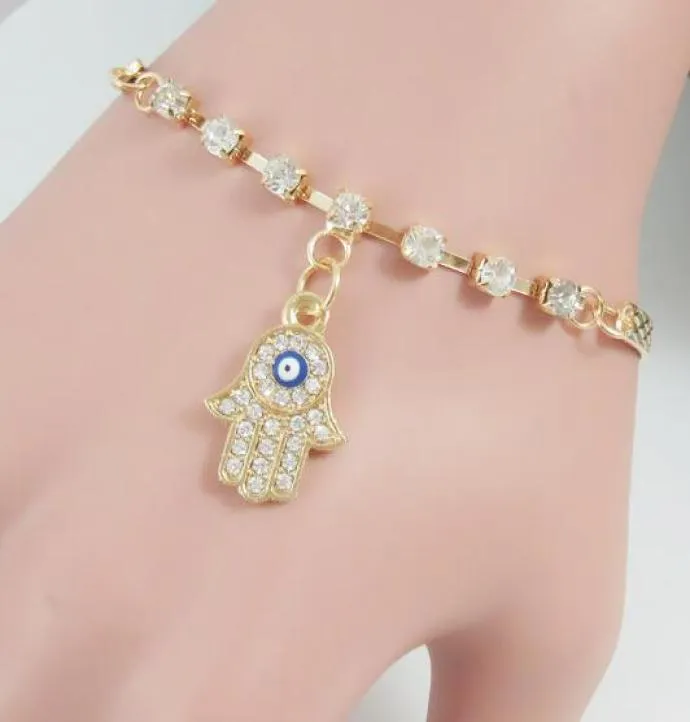 hot Fashion moda europea e americana semplice set con diamante malocchio la mano di Fatima braccialetto semplice elegante cssic delicato elega3730477