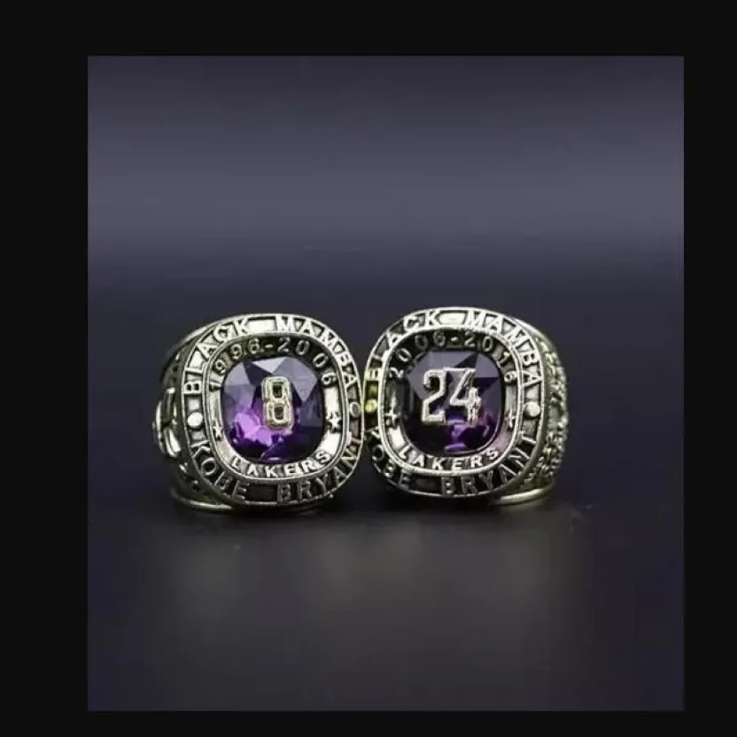 American men's professional basketball legend number 8 and 24 classic number souvenir ring306s