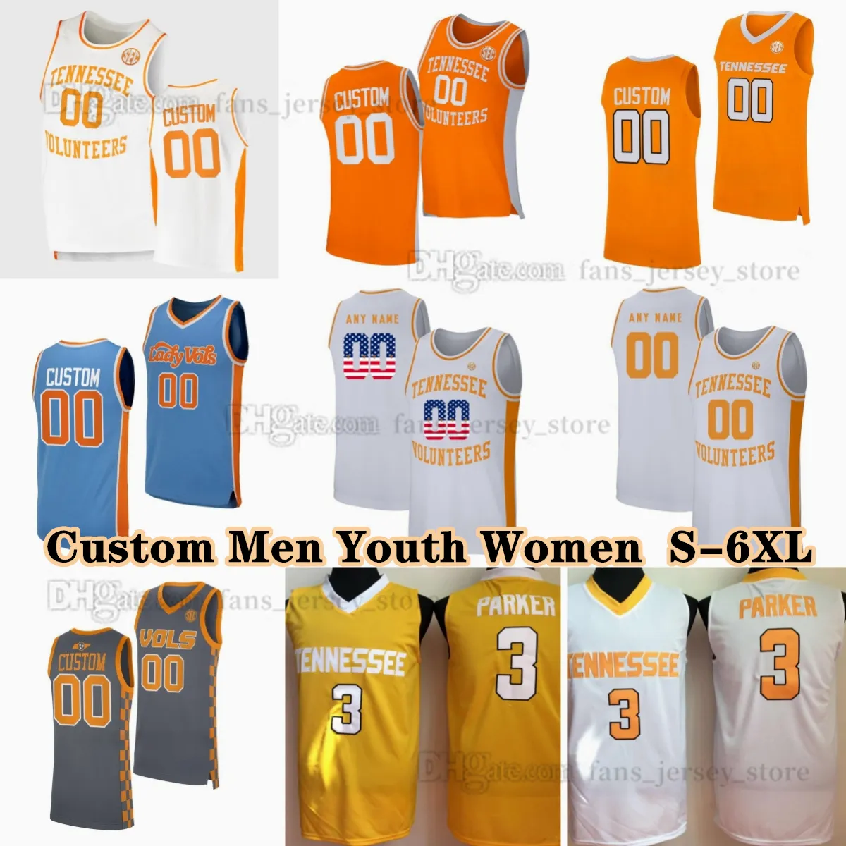 NCAA Custom S-6XL Tennessee Volunteers College Basketball 3 Dalton Knecht Jerseys 0 Jonas Aidoo 5 Zakai Zeigler James Gainey Santiago Vescovi Tobe Awaka Mashack