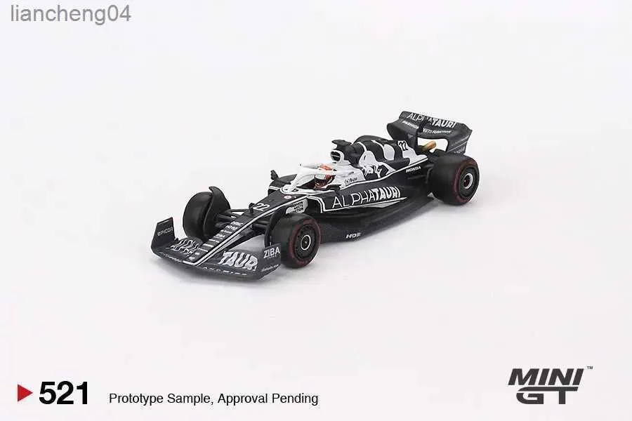 Литая модель автомобиля MINIGT 1/64 AlphaTauri AT03 #22 Yuki Tsunoda 2022 F1 MGT00521-CH Автомобильные игрушки из сплава Автомобиль Литая под давлением металлическая модель Детские игрушки для мальчиков