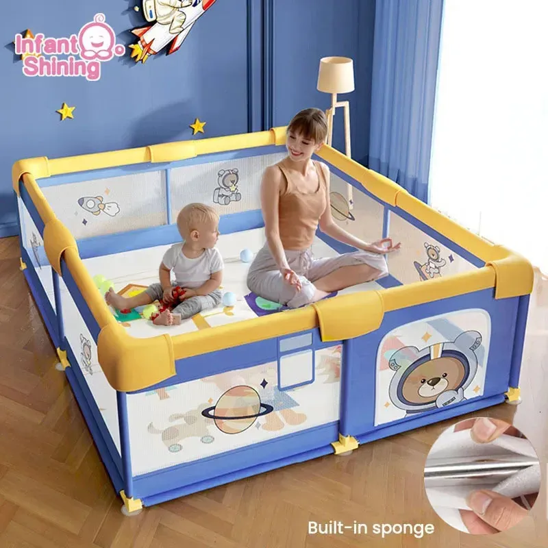 Niemowlę Lśniące dzieci Playpen z piankową ochroną Bezpieczeństwo Bezpieczeństwo Bezpieczeństwo Kid Pit For Babies Indoor Toy Playground 240220