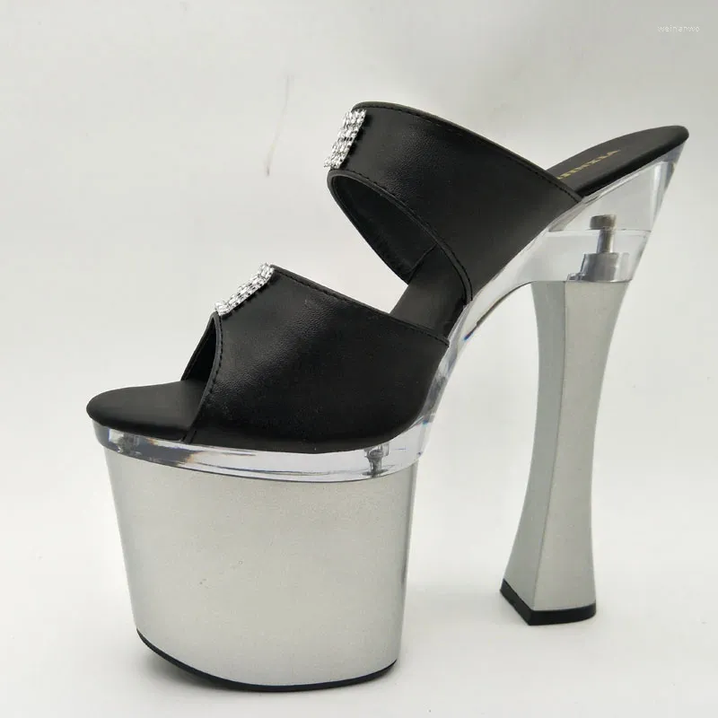 Slippers LAIJIANJINXIA 18CM/7inches PU Upper Fashion Sexy Exotic High Heel Platform Party Women Pole Dance Shoes F024