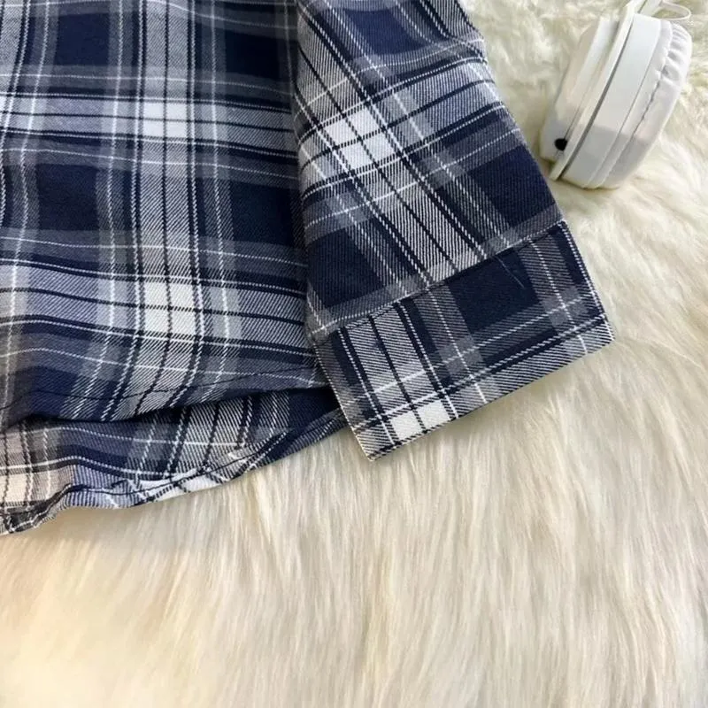 Camicie eleganti da uomo Camicia comoda Camicia leggera di alta qualità a maniche lunghe ampia da uomo scozzese bella marca