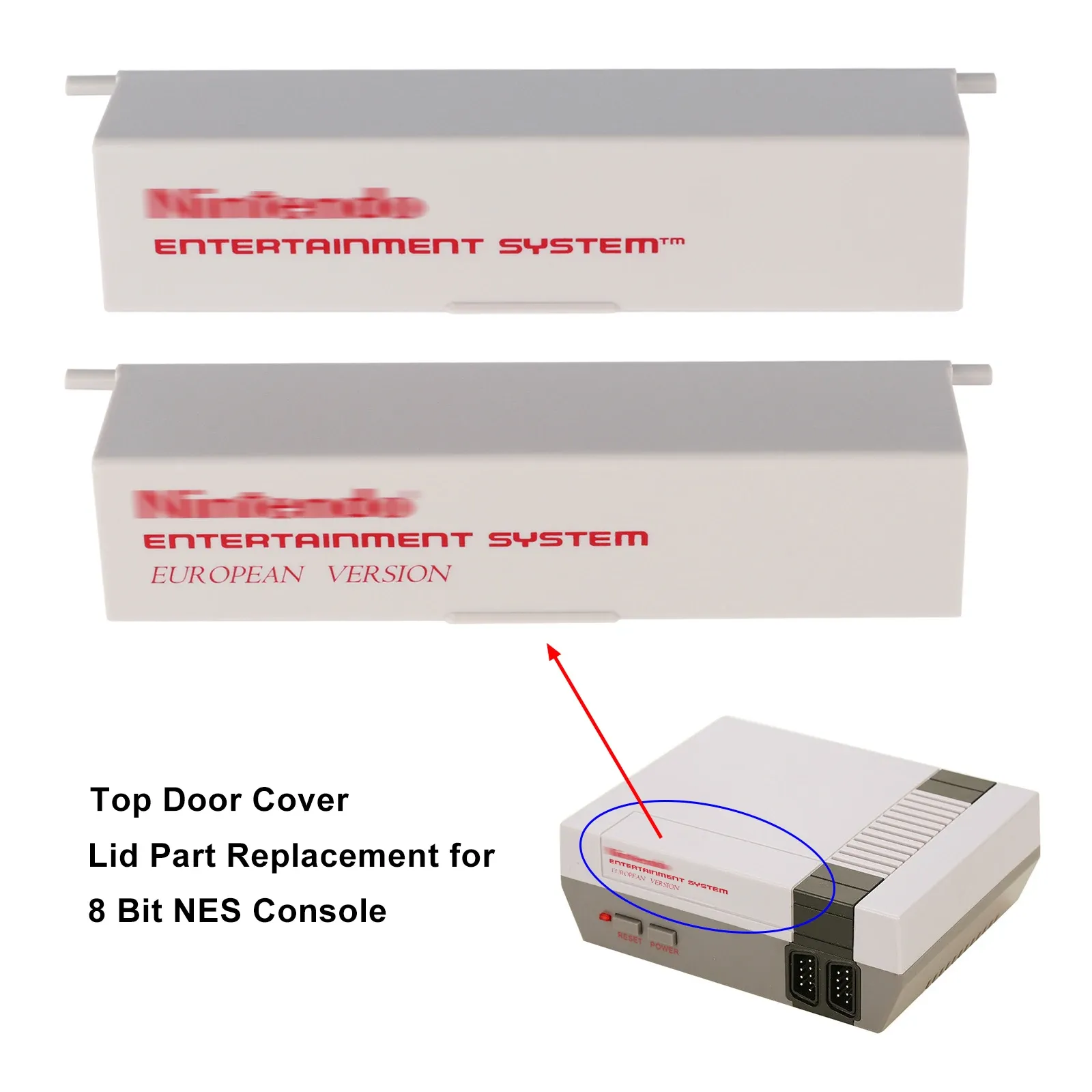 Случай 10 шт. Замена сменной крышки крышки крышки двери для оригинальной консоли Nintendo NES Console Tops Cover Part Card Card Card Card Card